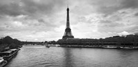Eiffel Tower from Pont De Bir-Hakeim, Paris, France (black and white) Fine Art Print