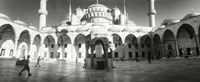 Courtyard of Blue Mosque in Istanbul, Turkey (black and white) Fine Art Print