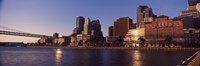 Skyscrapers and Bay Bridge at sunset, San Francisco Bay, San Francisco, California, USA 2012 Fine Art Print