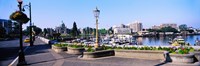 Street lamps with Parliament Building in the background, Victoria, British Columbia, Canada Fine Art Print