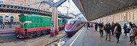 Bullet train at a railroad station, St. Petersburg, Russia Fine Art Print