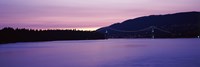 Lions Gate Bridge at dusk, Vancouver, British Columbia, Canada by Panoramic Images - 36" x 12"