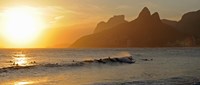 Surfers at sunset on Ipanema Beach, Rio De Janeiro, Brazil Fine Art Print