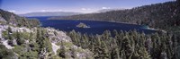 High angle view of a lake with mountains in the background, Lake Tahoe, California, USA Fine Art Print