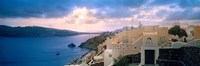 Town at the waterfront, Santorini, Cyclades Islands, Greece Fine Art Print