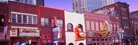 Neon signs on buildings, Nashville, Tennessee Fine Art Print