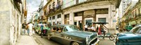 Old cars on a street, Havana, Cuba Fine Art Print