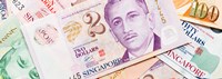 Close-up of Singaporean currency Fine Art Print
