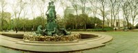 Fountain in a park, Bailey Fountain, Grand Army Plaza, Brooklyn, New York City, New York State, USA Fine Art Print