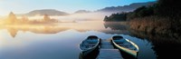Rowboats at the lakeside, English Lake District, Grasmere, Cumbria, England Fine Art Print