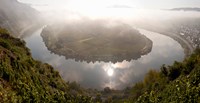 High angle view of Mosel River, Bremm, Cochem-Zell, Rhineland-Palatinate, Germany Fine Art Print