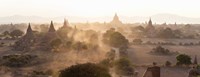 Ancient temples at sunset, Bagan, Mandalay Region, Myanmar Fine Art Print