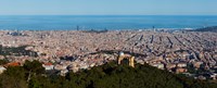 Aerial View of Barcelona and Mediterranean, Spain Fine Art Print