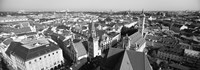 High angle view of a city, Munich, Bavaria, Germany Fine Art Print