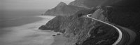 Dusk Highway 1 Pacific Coast CA (black and white) Fine Art Print
