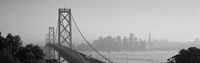 San Francisco Skyline with Bay Bridge (black & white) Fine Art Print