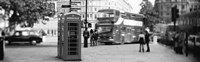 Phone Box, Trafalgar Square, England (black and white) Fine Art Print
