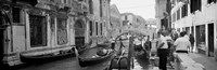 Buildings along a canal, Grand Canal, Rio Di Palazzo, Venice, Italy (black and white) Fine Art Print