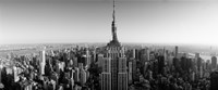 Aerial view of a cityscape, Empire State Building, Manhattan, New York City, USA (black & white) Fine Art Print