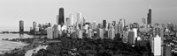 Skyline with Hancock Building and Sears Tower, Chicago, Illinois (black & white) Fine Art Print