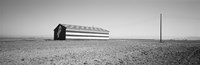 Flag Barn on Highway 41, Fresno, California (black & white) Fine Art Print