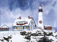 Lighthouse In Winter Fine Art Print