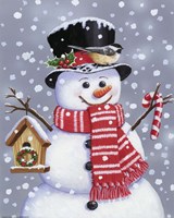 Snowman With Tophat Fine Art Print