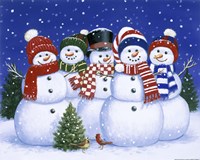 Five Snowmen Fine Art Print