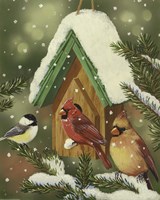 Snowy Birdhouse Fine Art Print