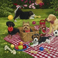 Puppy Picnic Framed Print