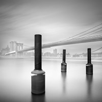 3 postes en Brooklin bridge Fine Art Print