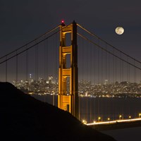 Golden Gate and Moon Fine Art Print