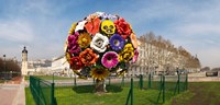 Flower tree sculpture at Place Antonin Poncet, Lyon, Rhone, Rhone-Alpes, France Fine Art Print