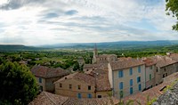 Clouds over a town, Place du Terrail, Bonnieux, Vaucluse, Provence-Alpes-Cote d'Azur, France Fine Art Print