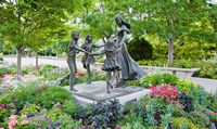 Bronze statue of mother and children, Temple Square, Salt Lake City, Utah, USA Fine Art Print