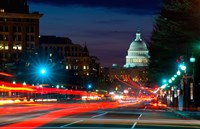 Traffic on the road with State Capitol Building in the background, Washington DC, USA Fine Art Print