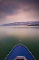 Wushan Town viewed from the Yangtze River Cruise Ship at Dusk, Yangtze River, Chongqing Province, China Fine Art Print