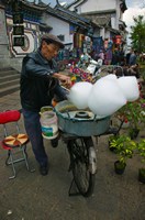 Candy Floss Vendor, Old Town, Dali, Yunnan Province, China Fine Art Print