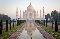 Reflection of a mausoleum in water, Taj Mahal, Agra, Uttar Pradesh, India Fine Art Print