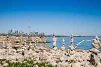 Rock stacks with skylines in the background, Toronto, Ontario, Canada 2013 Fine Art Print