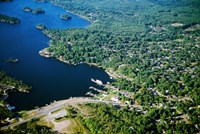 Aerial view of a bay, Gravenhurst Bay, Gravenhurst, Ontario, Canada Fine Art Print