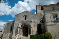 Facade of a church, Eglise Saint-Vincent, Les Baux-De-Provence, Bouches-Du-Rhone, Provence-Alpes-Cote d'Azur, France Fine Art Print