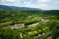 Aerial view of a plant nursery, Menerbes, Vaucluse, Provence-Alpes-Cote d'Azur, France Fine Art Print