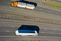 Trucks moving on a highway, Interstate 80, Park City, Utah, USA Fine Art Print