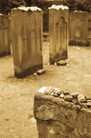 Gravestone at Old Jewish Cemetery, Frankfurt, Hesse, Germany Fine Art Print