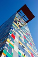 Facade of a Coroful building, Medienhafen, Dusseldorf, North Rhine Westphalia, Germany Fine Art Print