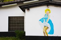 Mural of Marilyn Monroe on the Oo-La-La Bar at British Army Base, Bergen, Lower Saxony, Germany Fine Art Print