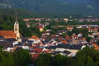 High angle view of buildings in a town, Bad Tolz, Bavaria, Germany Fine Art Print