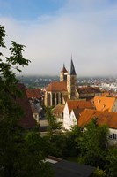High angle view of a church in the city, St. Dionysius Church, Esslingen-Am-Neckar, Stuttgart, Baden-Wurttemberg, Germany Fine Art Print