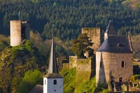 Historical buildings in a town, Esch-sur-Sure, Sure River Valley, Luxembourg Fine Art Print
